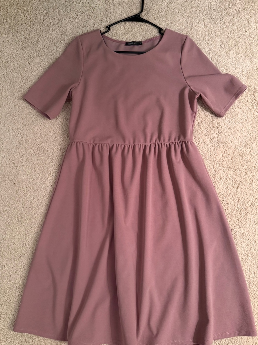 Mikarose Dusty Rose Short-Sleeve Midi Dress